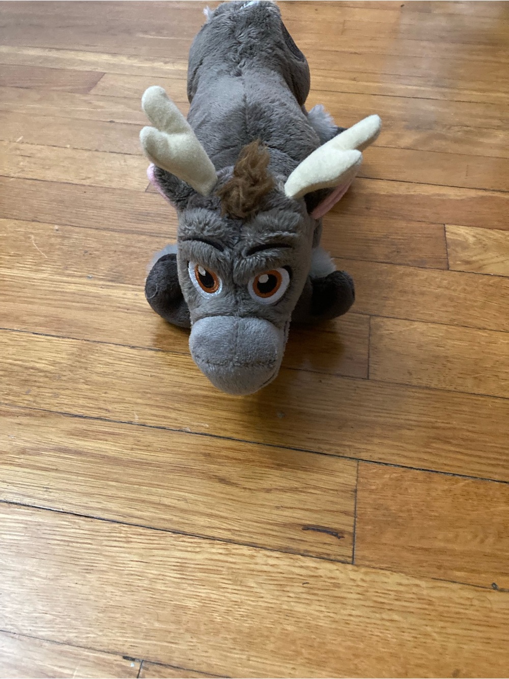 Gund Gray Moose Plush with Cream Antlers and Brown Tuft